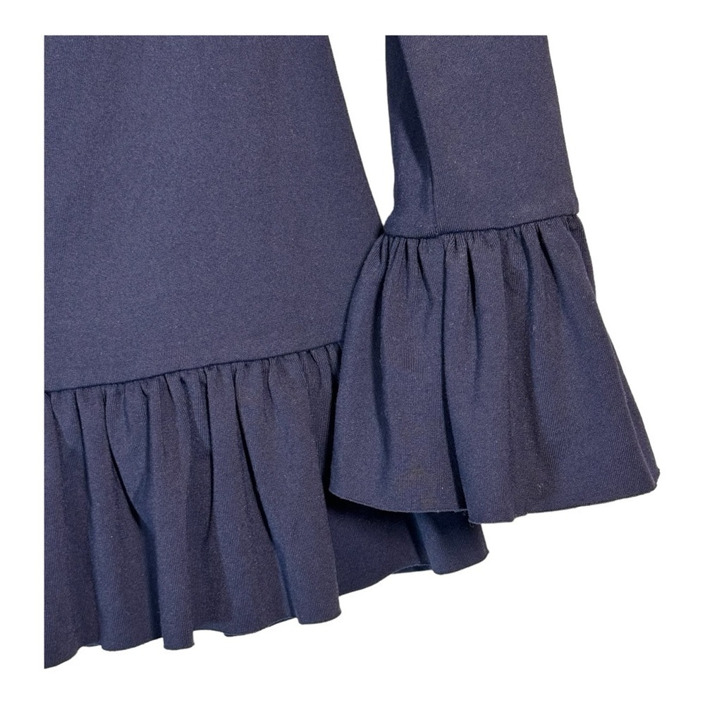 Susana Monaco Ruffle Hem Off the Shoulder Top in Midnight Blue NWT - Picture 3 of 6